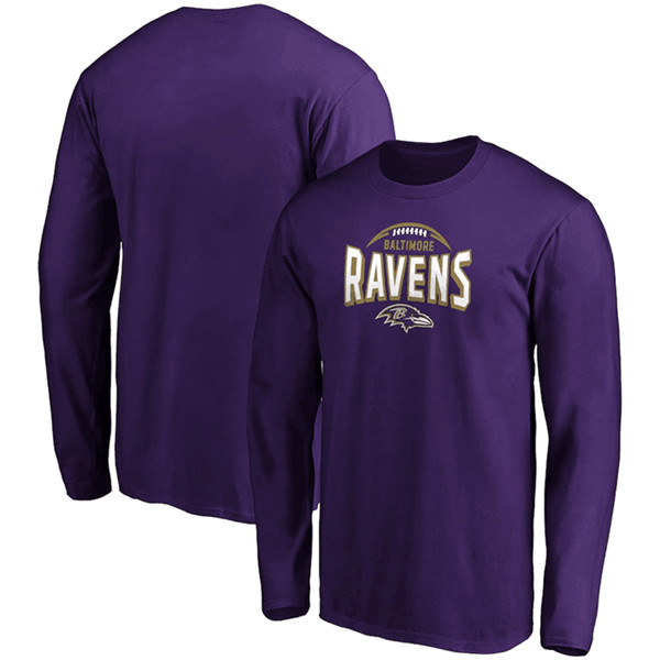 Men's Baltimore Ravens Purple Clamp Down Long Sleeve T-Shirt